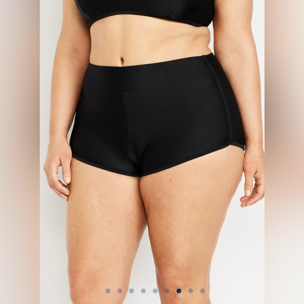 🆕 Old Navy Women’s High-Waisted Matte Swim Shorts Black L 12-14 - Picture 7 of 15